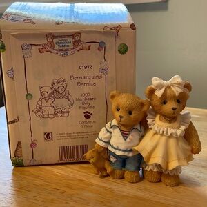 1997 Vintage Cherished Teddies Members Only Figurine. Bernard and Bernice.